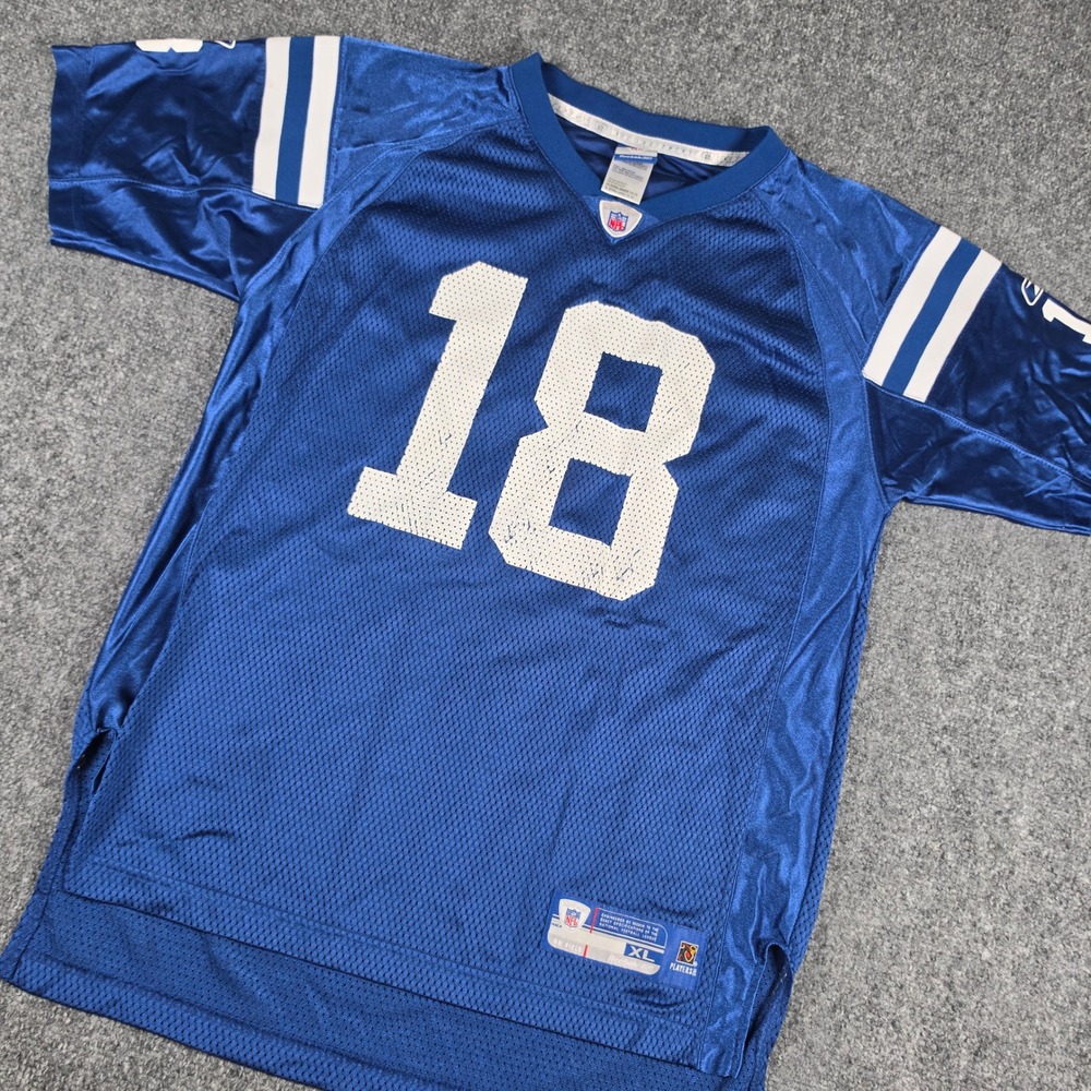 Vintage Reebok Peyton Manning Colts Jersey Kids XL Blue #18 NFL